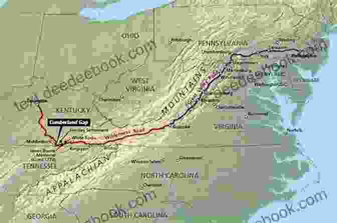 Map Of The Wilderness Road, Highlighting Important Landmarks And Settlements Songs And Tunes Of The Wilderness Road: Arrangements For Appalachian Dulcimer